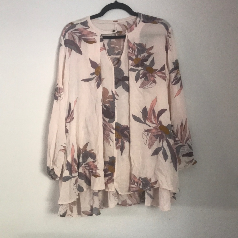 Free People Floral Tunic Blouse - Picture 2 of 4